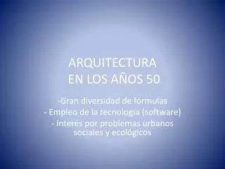 arquitectura en los a os 50