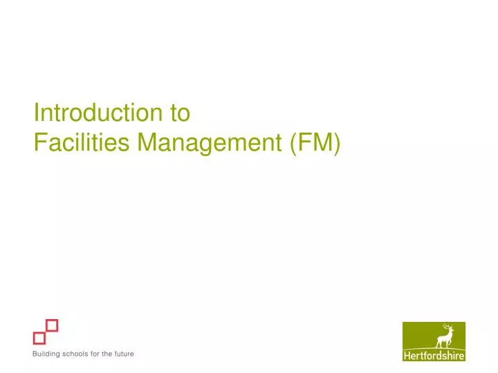 introduction to facilities management fm