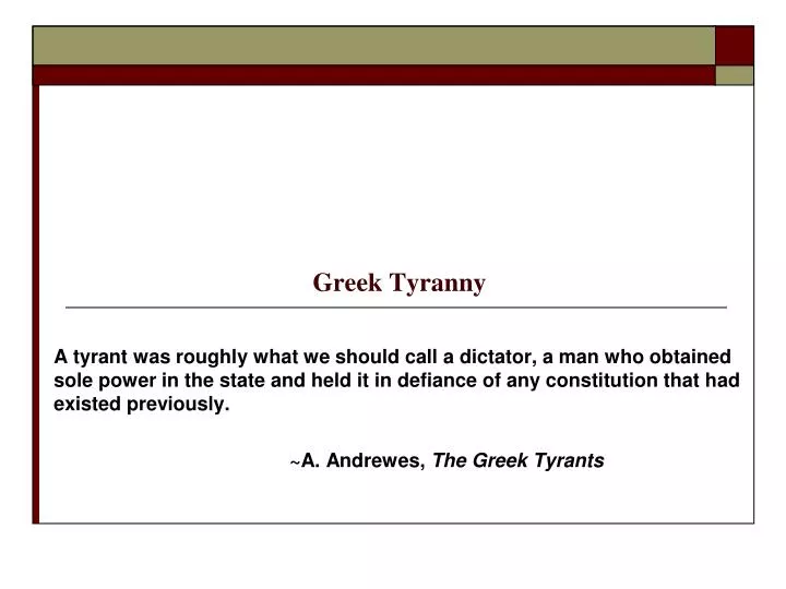 greek tyranny