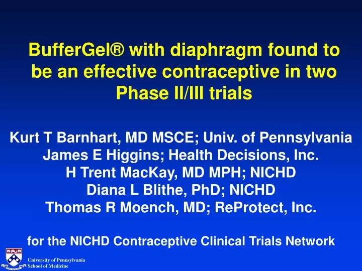 buffergel with diaphragm found to be an effective contraceptive in two phase ii iii trials