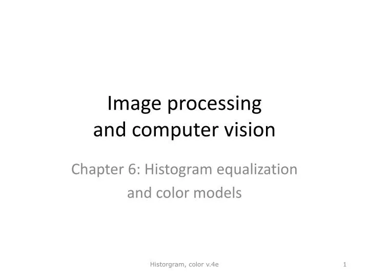 image processing and computer vision