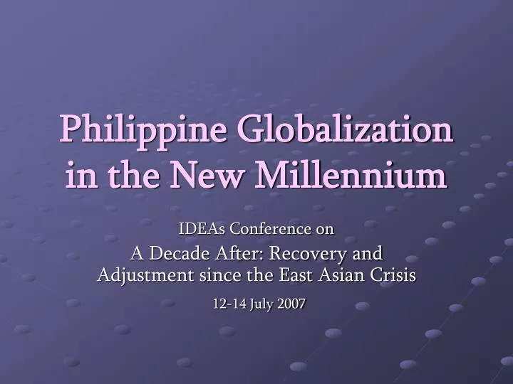 philippine globalization in the new millennium