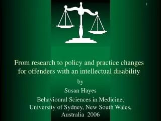 From research to policy and practice changes for offenders with an intellectual disability