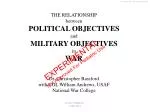 THE RELATIONSHIP between POLITICAL OBJECTIVES and MILITARY OBJECTIVES in WAR - slide 1