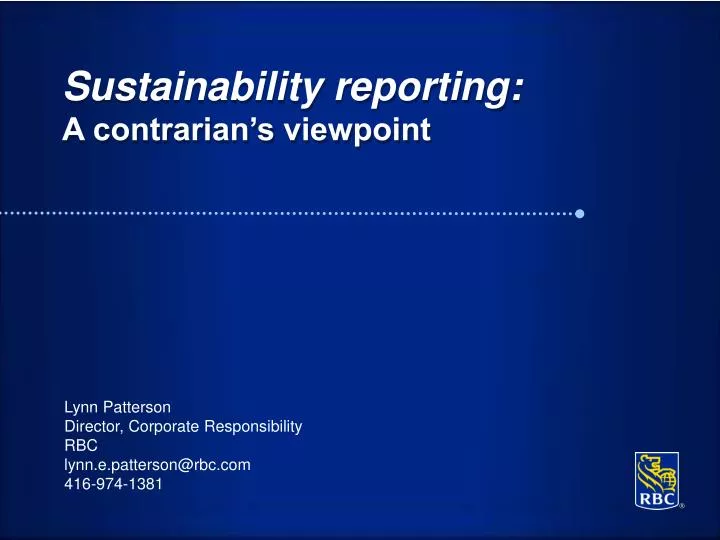 sustainability reporting a contrarian s viewpoint