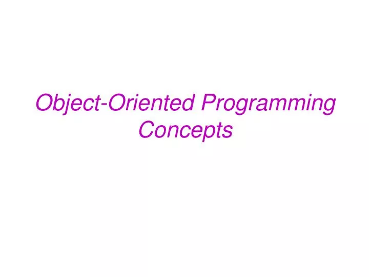 object oriented programming concepts