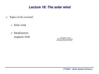 Lecture 18: The solar wind