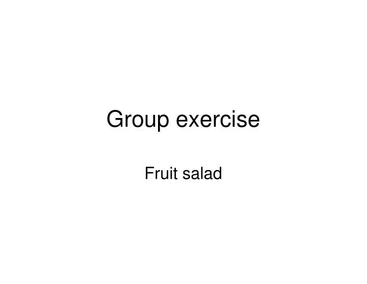 group exercise