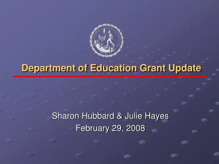 department of education grant update