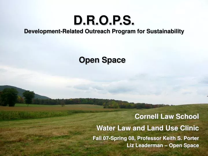 d r o p s development related outreach program for sustainability