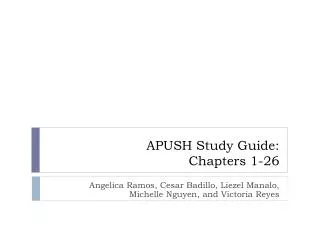 APUSH Study Guide: Chapters 1-26