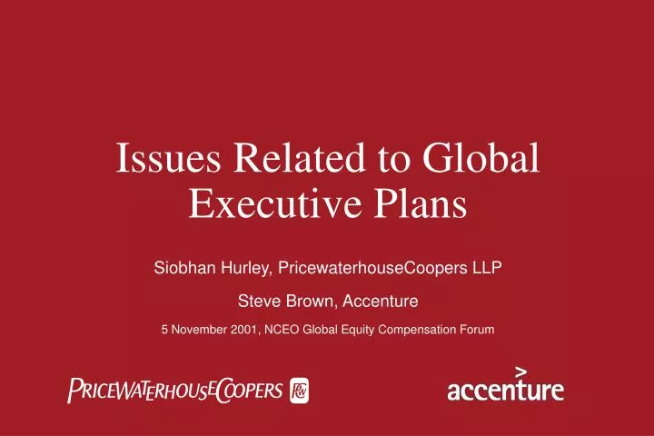 issues related to global executive plans