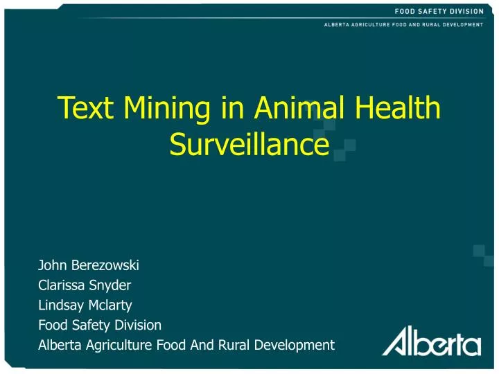 text mining in animal health surveillance
