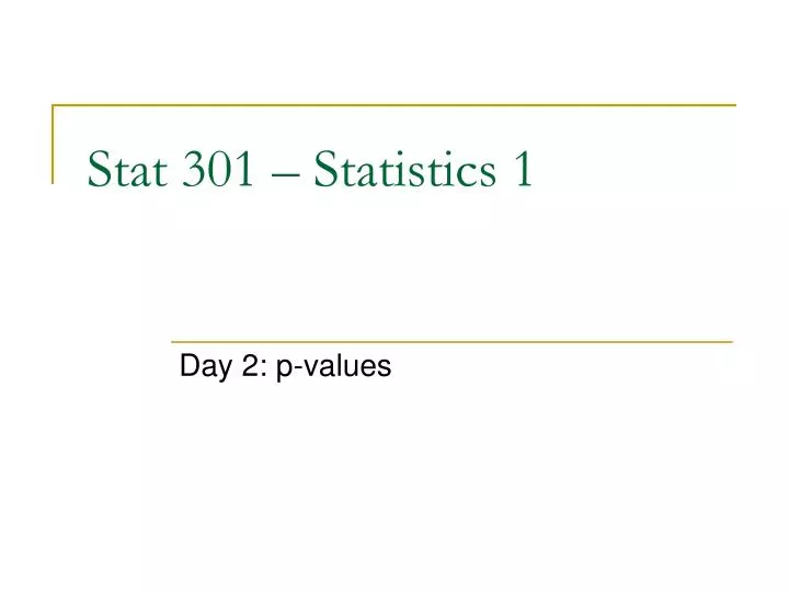 stat 301 statistics 1