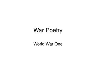War Poetry