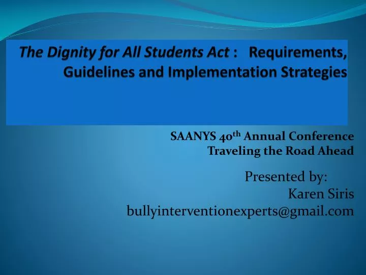 the dignity for all students act requirements guidelines and implementation strategies