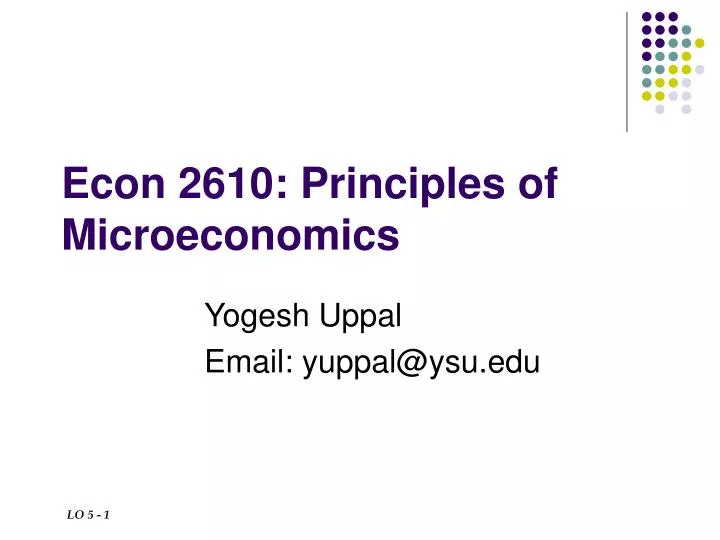 ECON 150: Microeconomics