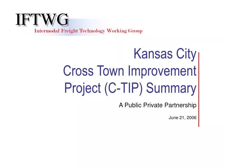 kansas city cross town improvement project c tip summary