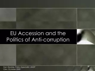EU Accession and the Politics of Anti-corruption