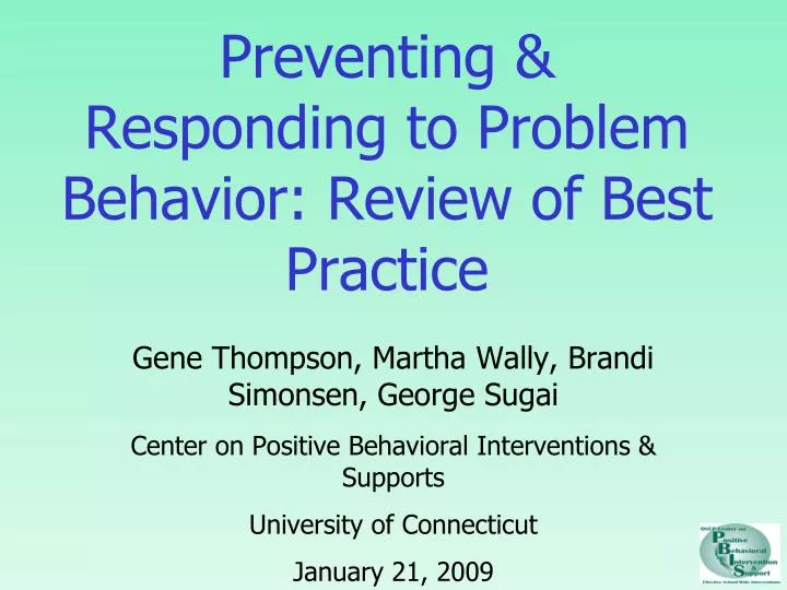 preventing responding to problem behavior review of best practice