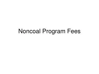 Noncoal Program Fees
