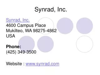 Synrad, Inc.