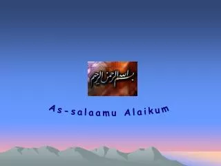 As-salaamu Alaikum