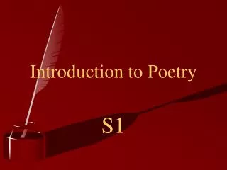 Introduction to Poetry