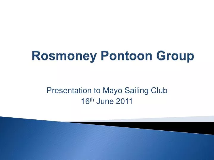 rosmoney pontoon group