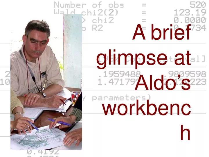 a brief glimpse at aldo s workbench