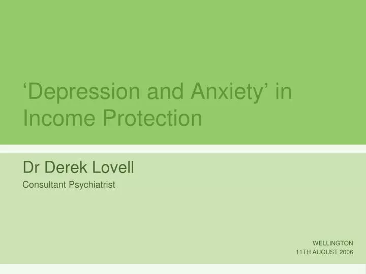 depression and anxiety in income protection