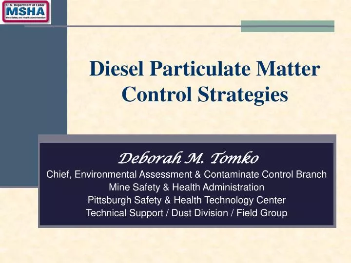 diesel particulate matter control strategies
