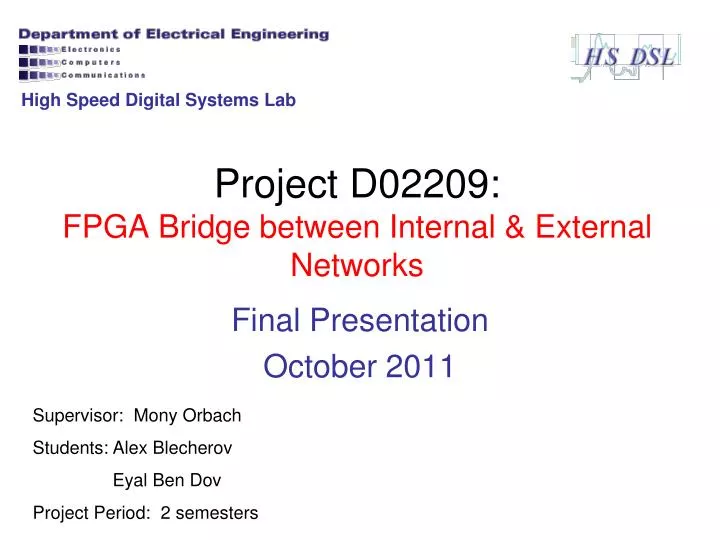 project d02209 fpga bridge between internal external networks