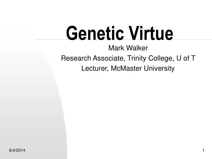 genetic virtue