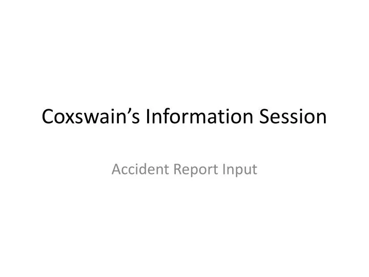 coxswain s information session