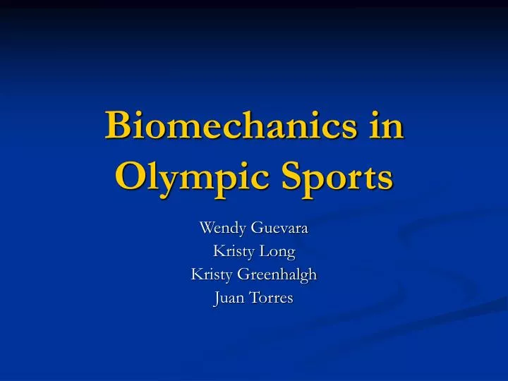 biomechanics in olympic sports