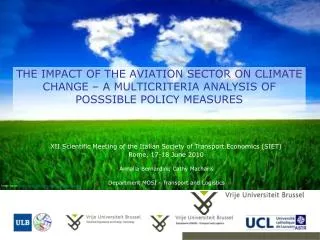THE IMPACT OF THE AVIATION SECTOR ON CLIMATE CHANGE – A MULTICRITERIA ANALYSIS OF POSSSIBLE POLICY MEASURES