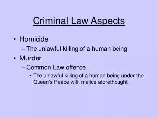 Criminal Law Aspects