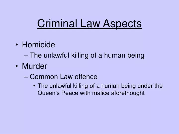 criminal law aspects