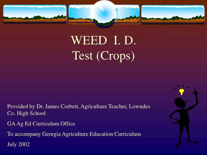 weed i d test crops