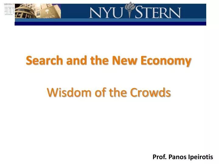 search and the new economy wisdom of the crowds