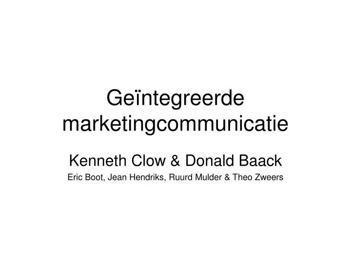 ge ntegreerde marketingcommunicatie