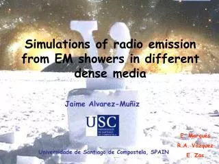 Simulations of radio emission from EM showers in different dense media