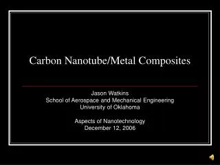 Carbon Nanotube/Metal Composites