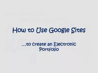 How to Use Google Sites