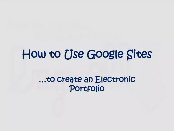 how to use google sites