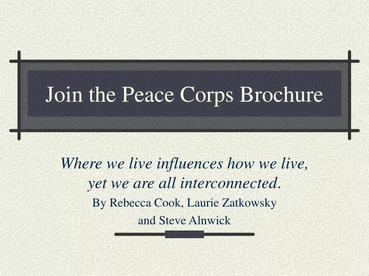 join the peace corps brochure