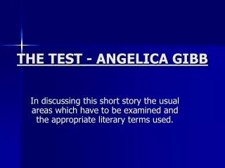 THE TEST - ANGELICA GIBB