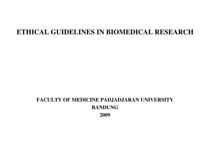 ethical guidelines in biomedical research