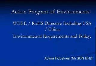 Action Program of Environments